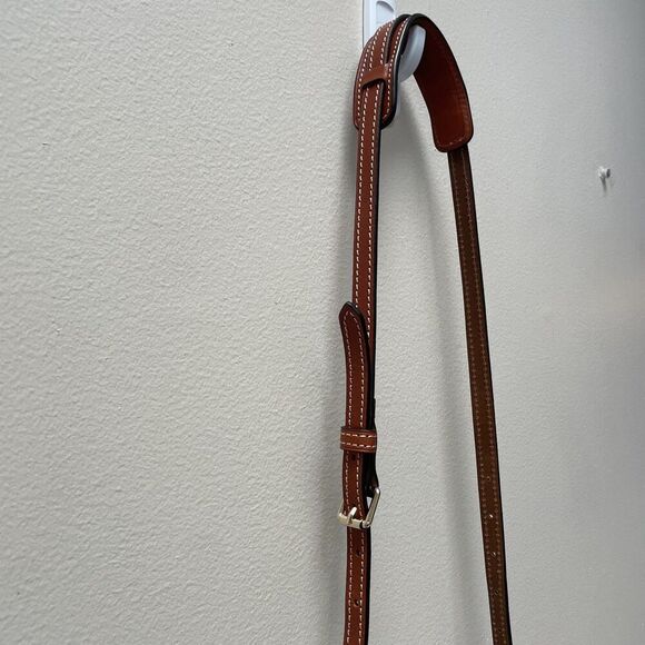 Dooney & Bourke Women's Navy Blue Pebble Leather Letter Carrier Crossbody Bag - Picture 12 of 13